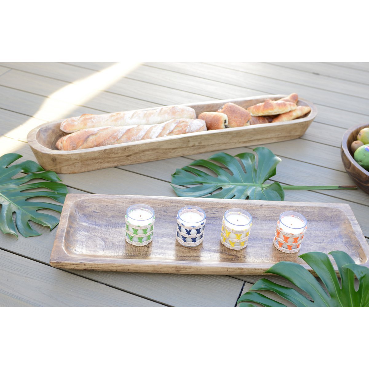 Decorative wooden tray 80x28x4.5cm - CozyVibe.eu