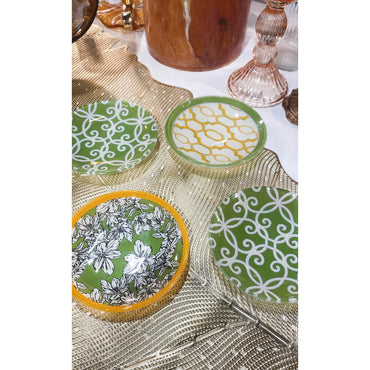 glass plates set of 4 table decor