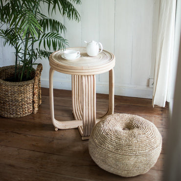 Pouf | Beanbag TELU made of Raffia (2 sizes) - CozyVibe.eu