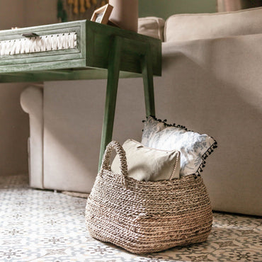 Storage Basket | Laundry Basket | Plant Basket MAJALENGKA (natural) made from Banana Fibre & Seagrass (3 sizes) - CozyVibe.eu