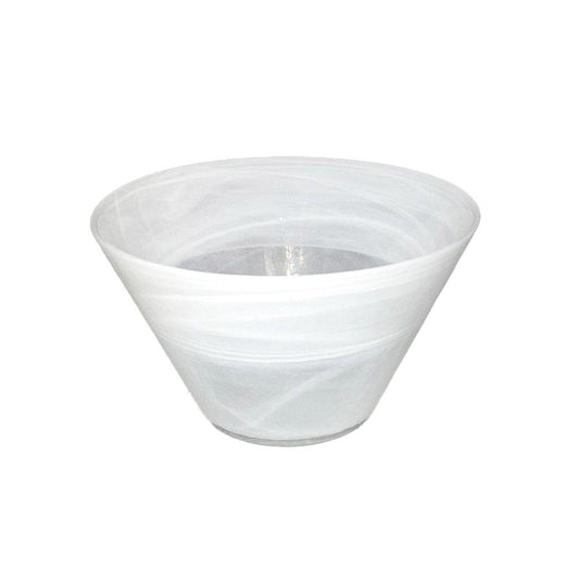 White glass bowl 14x14x8cm - CozyVibe.eu