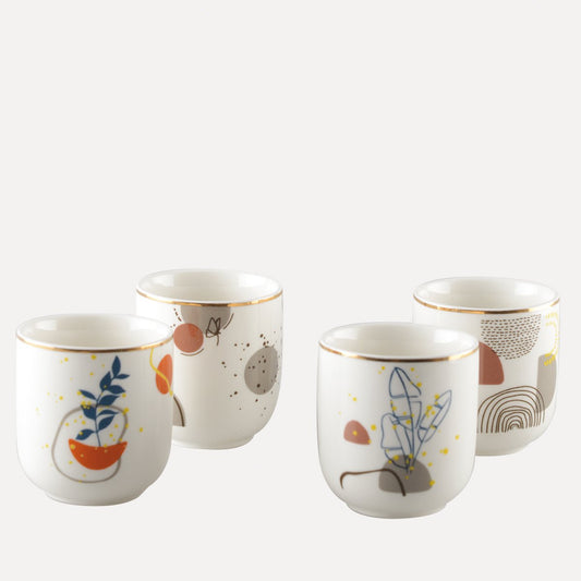 Set of 4 coffee cups -5.1x3.9x5.5 cm