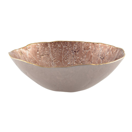 Brown bowl with gold edge 20cm