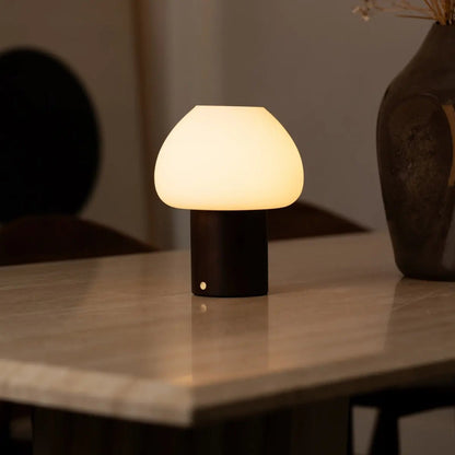 Fynn Dark Brown Rechargeable Wooden Table Lamp