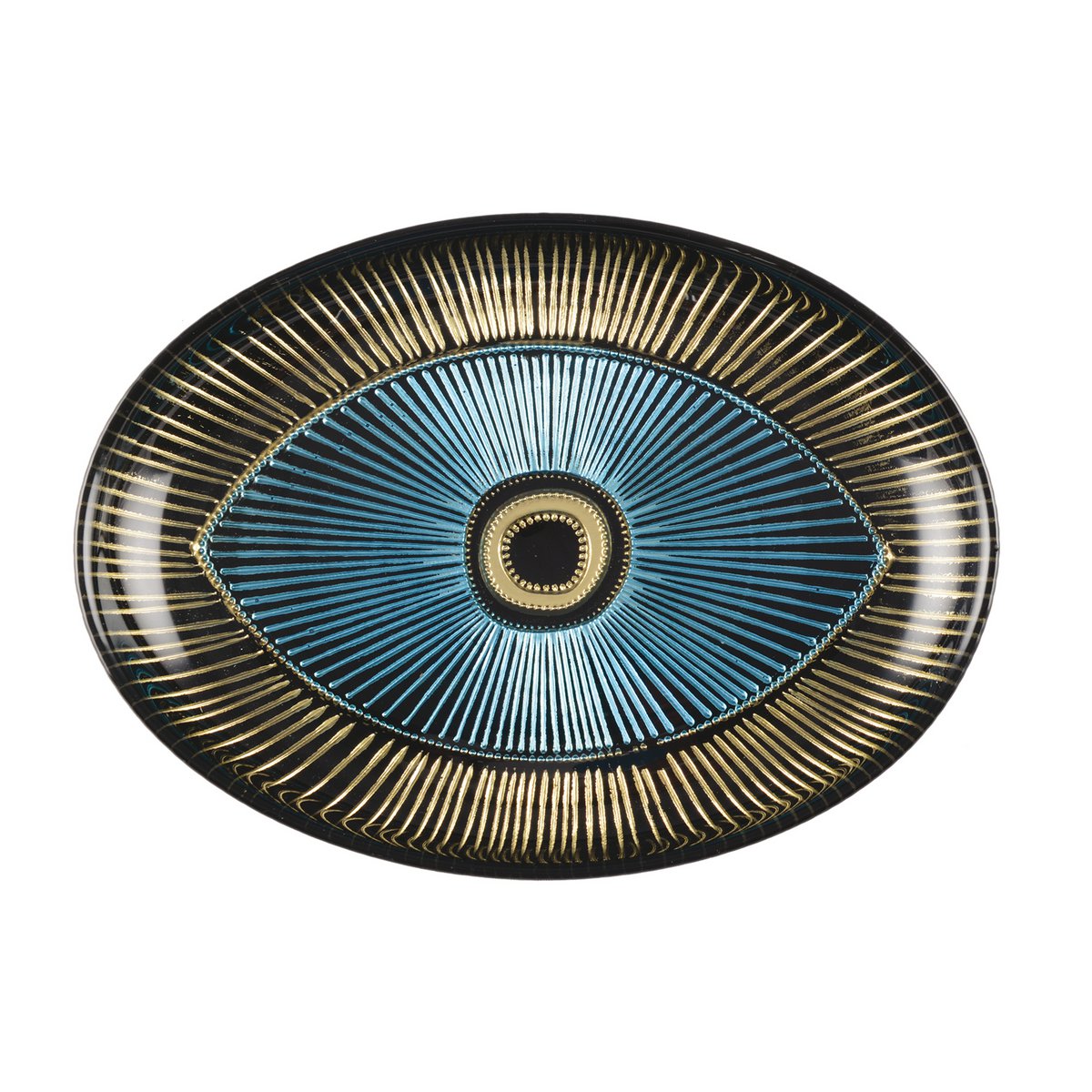 Oval eye serving platter 22x15cm