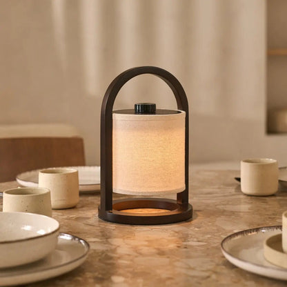 River Dark Brown Cordless Wooden Lamp – Rechargeable & Dimmable