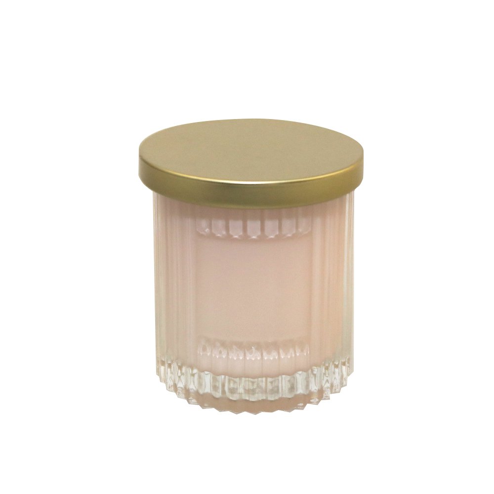 Candle with pink coconut scent and golden