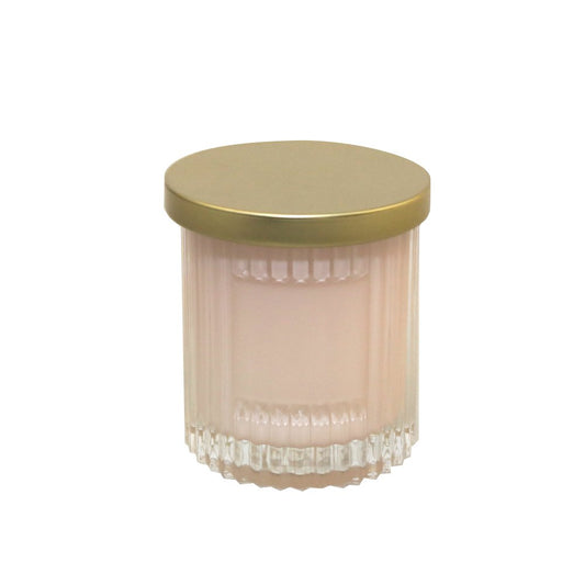Candle with pink coconut scent and golden