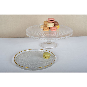 Cake stand glass 32x32x12cm