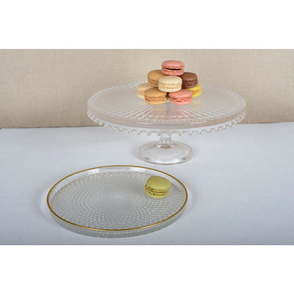 Cake stand glass 32x32x12cm