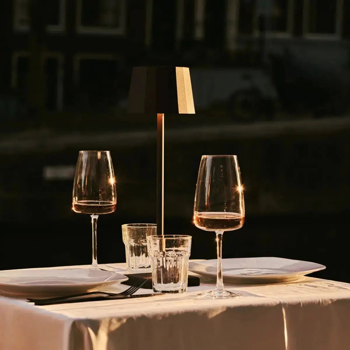 William Mocha Brown Rechargeable Table Lamp