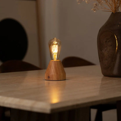 Zavi Light Brown Rechargeable Table Lamp