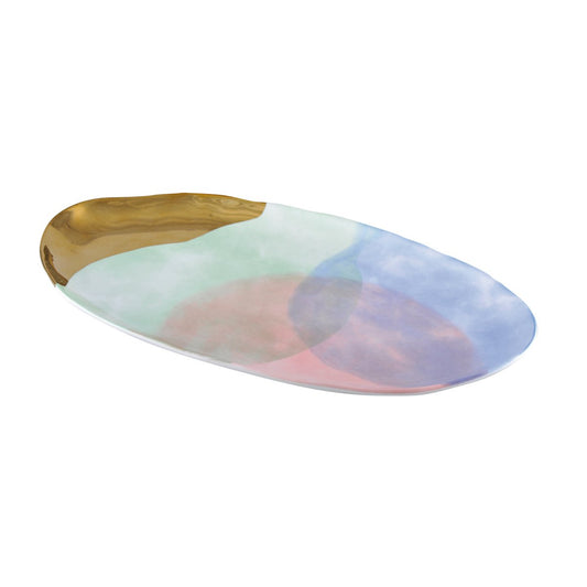 Oval tricolor serving platter