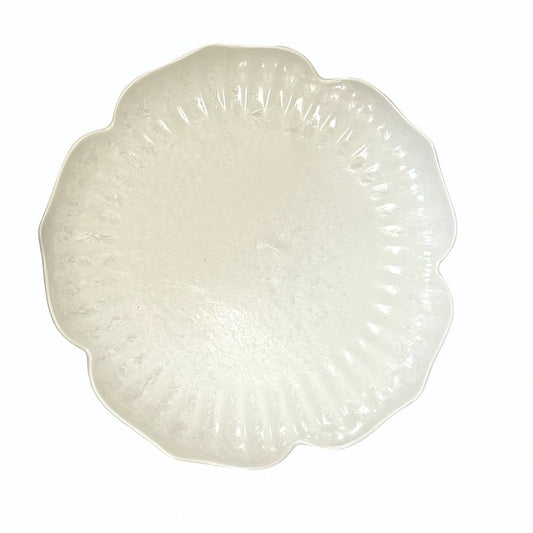 Floral white porcelain dessert plate 18.5cm