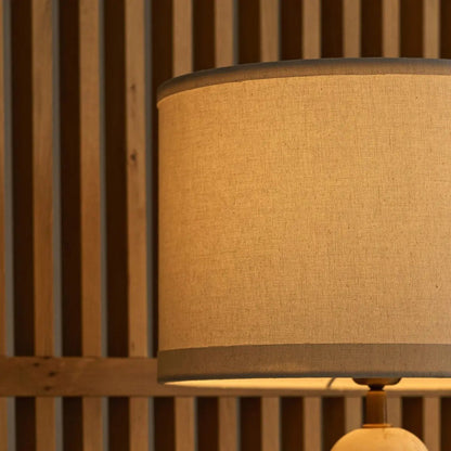 Charlotte Marble Table Lamp with Cotton Shade
