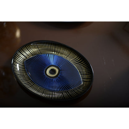 Oval eye plate 22x15.5cm dark