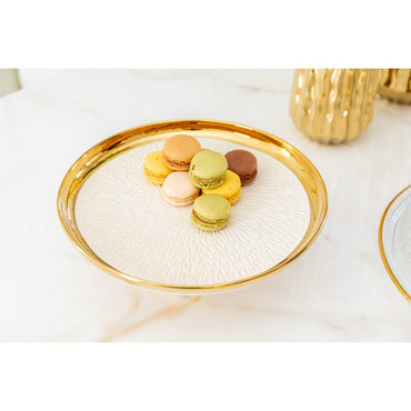 Cake stand with golden edge