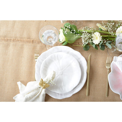 White dessert plate in melamine 21x21x1.5cm