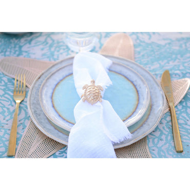 Turquoise porcelain dessert plate 21.5x21.5x1.4cm