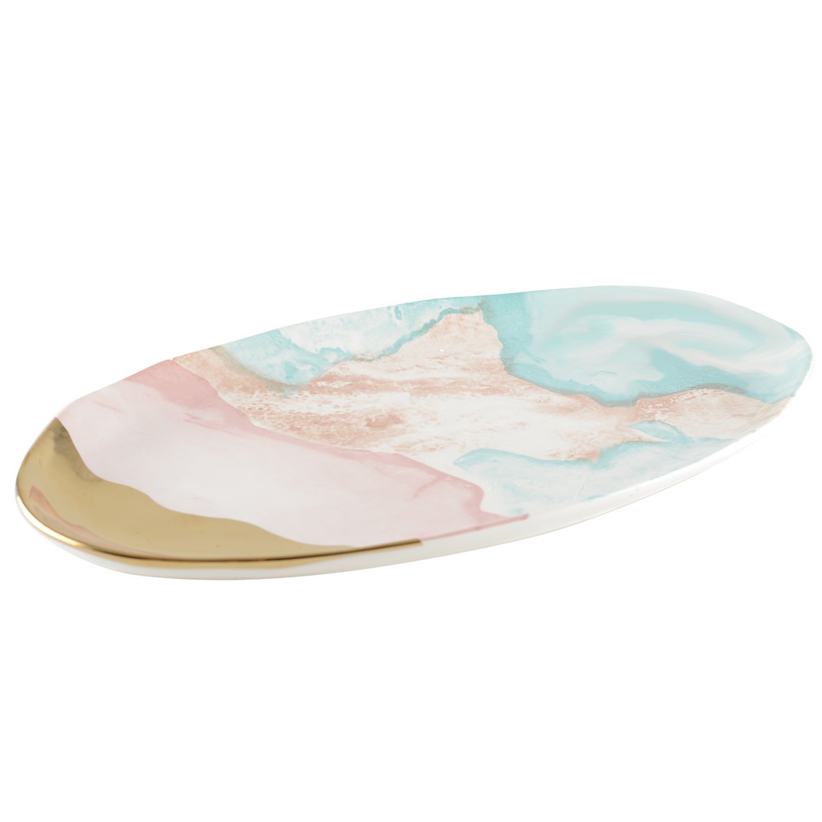 Oval tricolor serving platter
