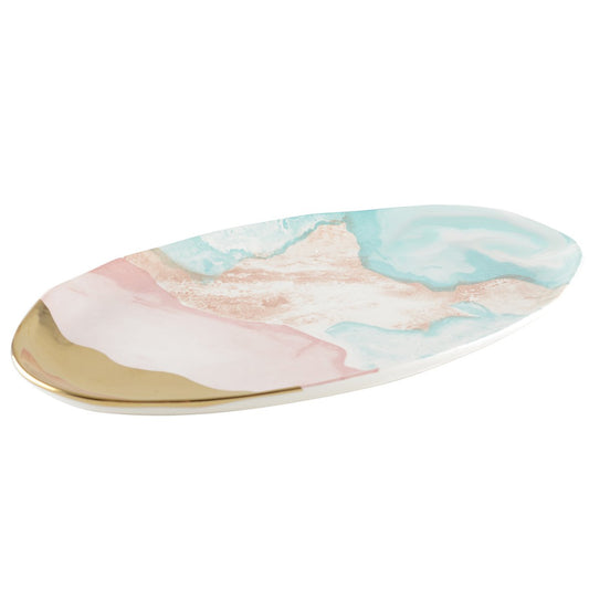 Oval tricolor serving platter