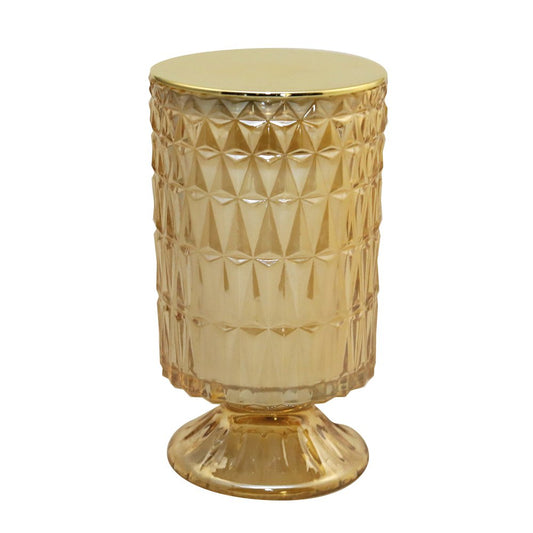Golden candle with cotton flower scent 10x10x18cm
