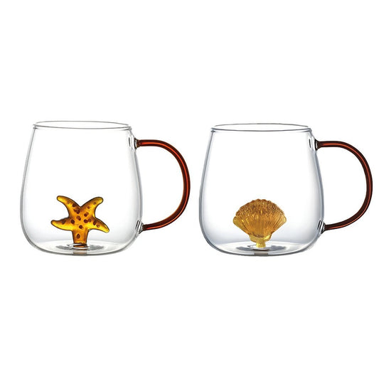 Star and shell tea cups - Lot of 2