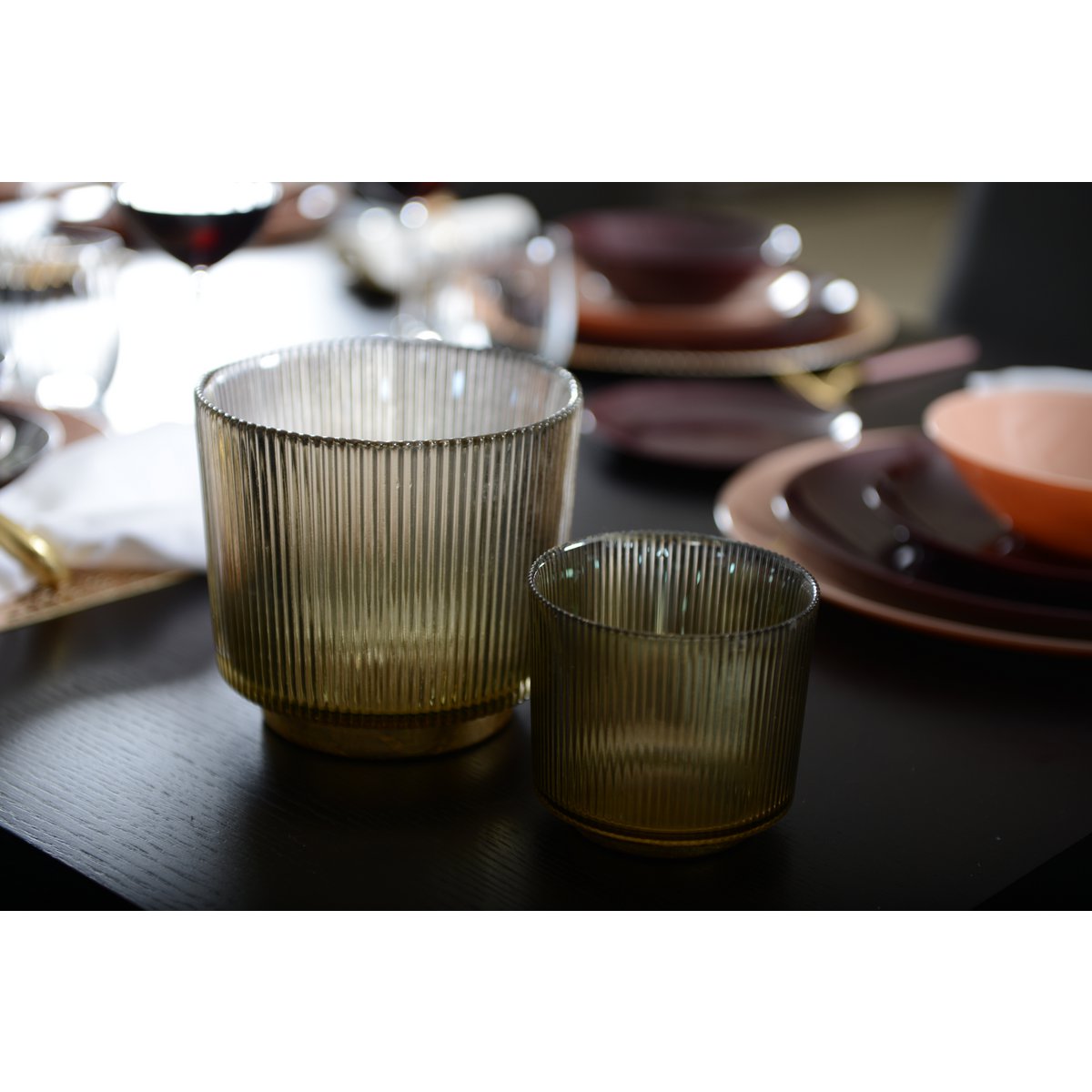 Glass candle holders
