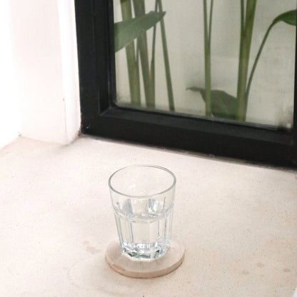 Round Marble Coasters Set of 4 or 8 Handmade RANUKA (white)