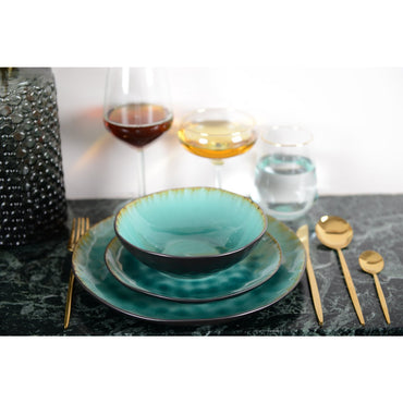 Turquoise green soup bowl