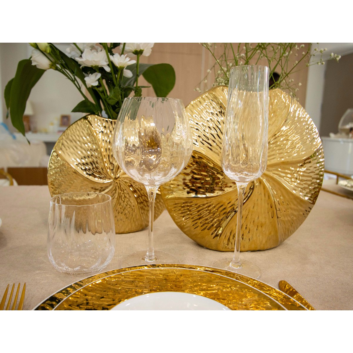 Wave Water Glasses Set of 6 – Textured Glass Design