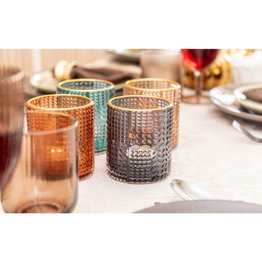 4 - color candlesticks with golden edges 8x8x9cm - Lot of 4 - CozyVibe.eu