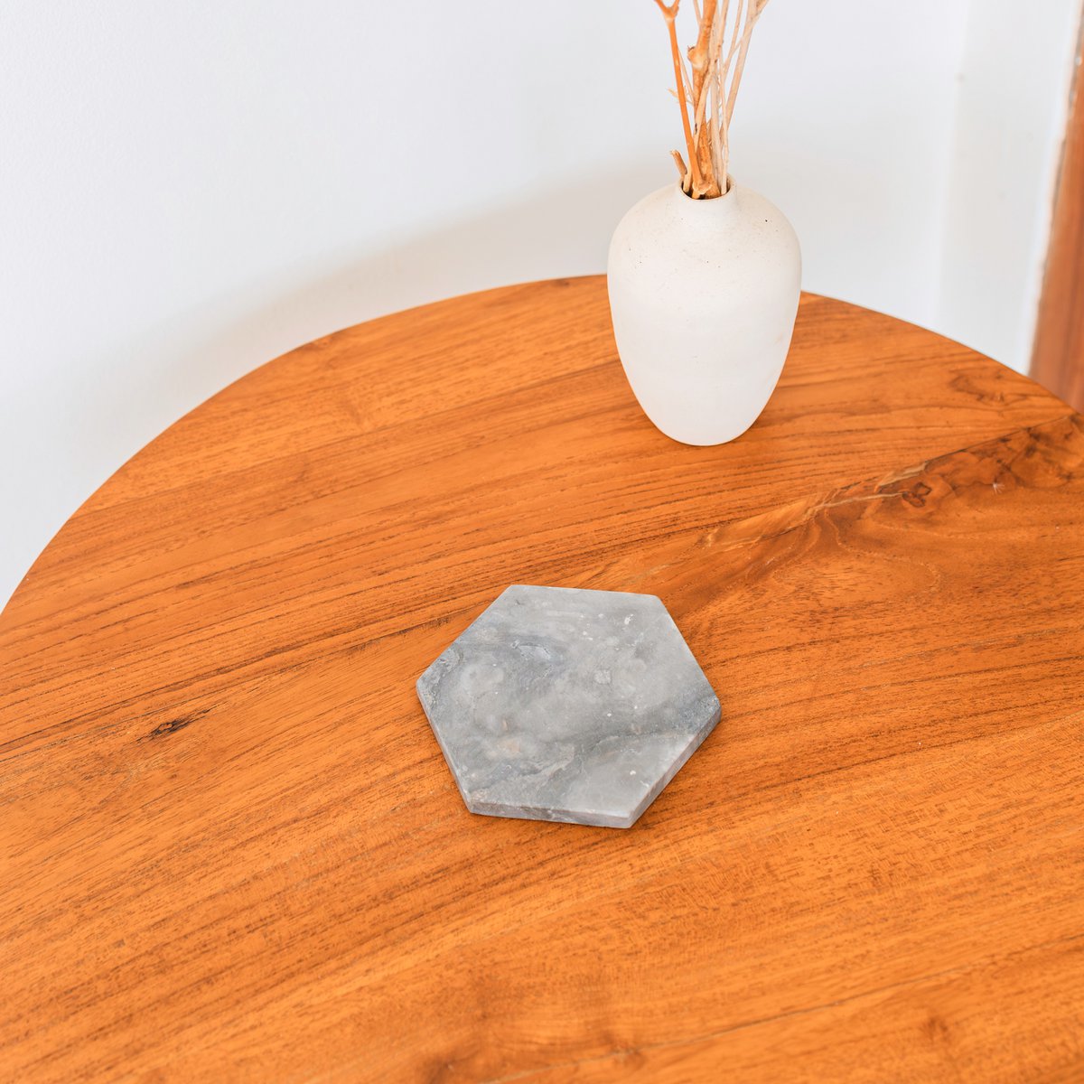 Marble Coasters Grey – Hexagonal Coasters for Mugs or Glasses – Handmade Coasters Set of 4 or 8 INAI (grey)