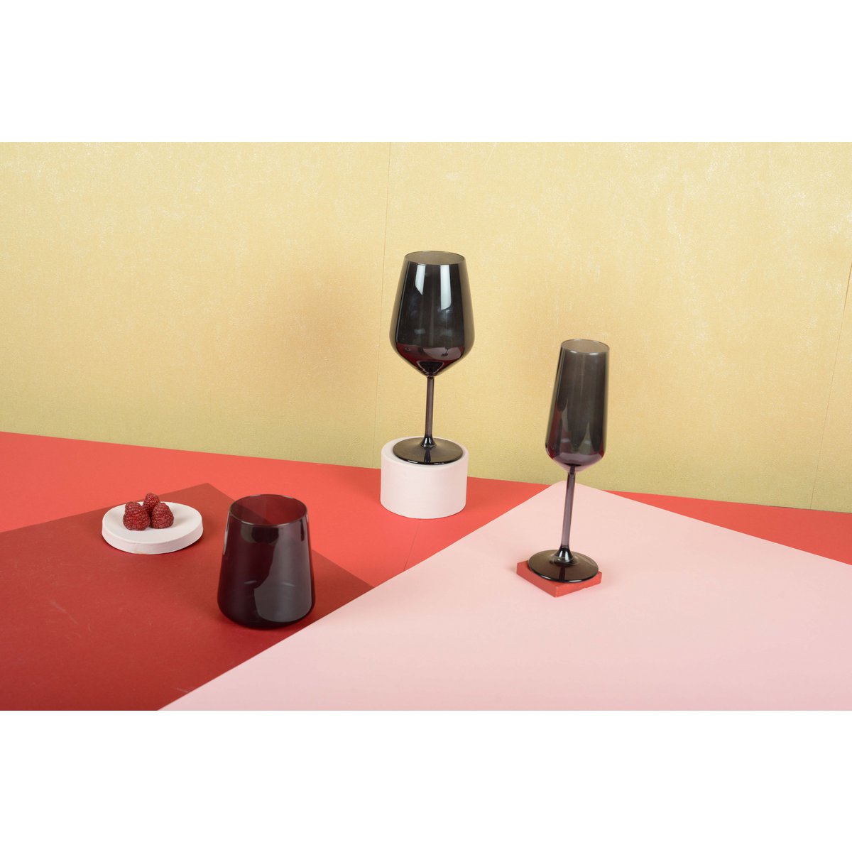 Black wine glasses - Lot of 6