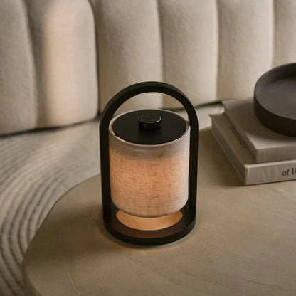 River Black Cordless Wooden Lamp – Rechargeable & Dimmable