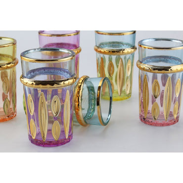 6 -colored oriental tea cups - Lot of 6