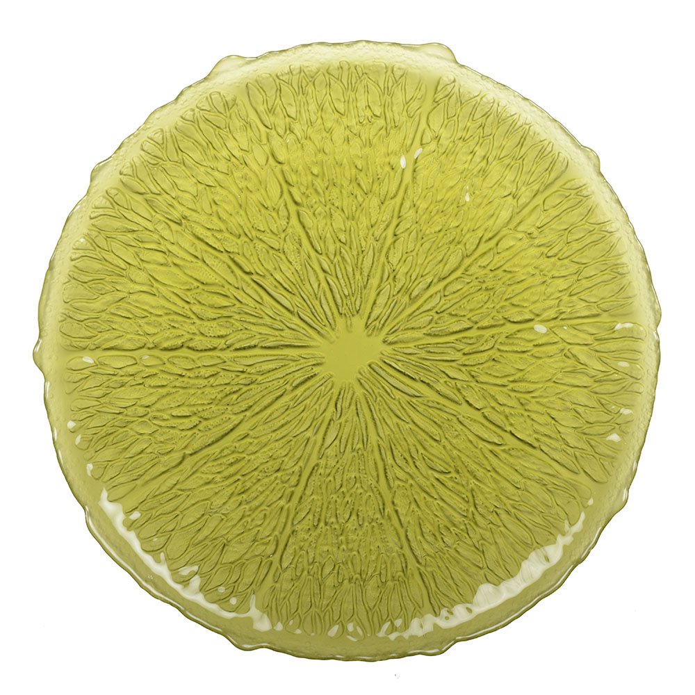 Green plate in lemon shape