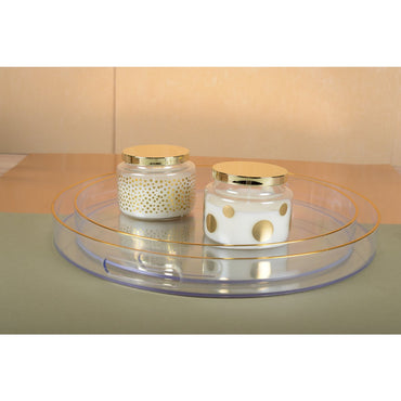 Round candle with dots and lid