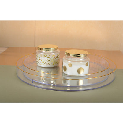 Round candle with dots and lid