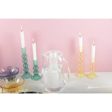 Yellow bubble candlesticks - Lot of 2