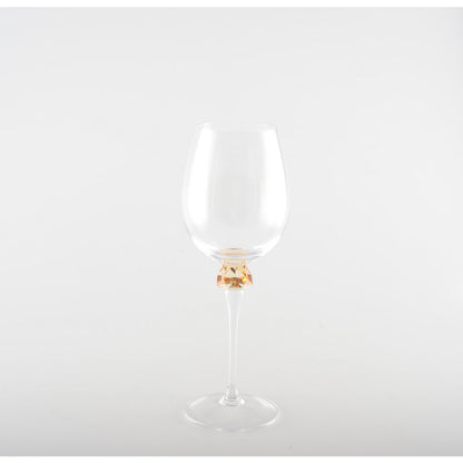 Lot of 4 wine glasses with extra accent on foot