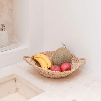 Woven Raffia Bowl | Fruit Bowl made from Light Natural Fibres | Bread Basket RAGA (2 sizes)