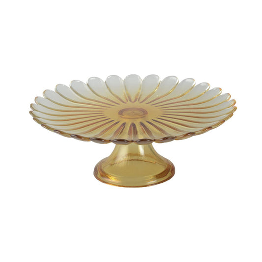 Yellow glass cake stand 21cm