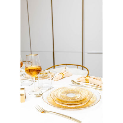 Golden glass dinner plate 28x28x2.5cm
