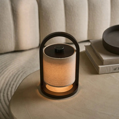 River Dark Brown Cordless Wooden Lamp – Rechargeable & Dimmable