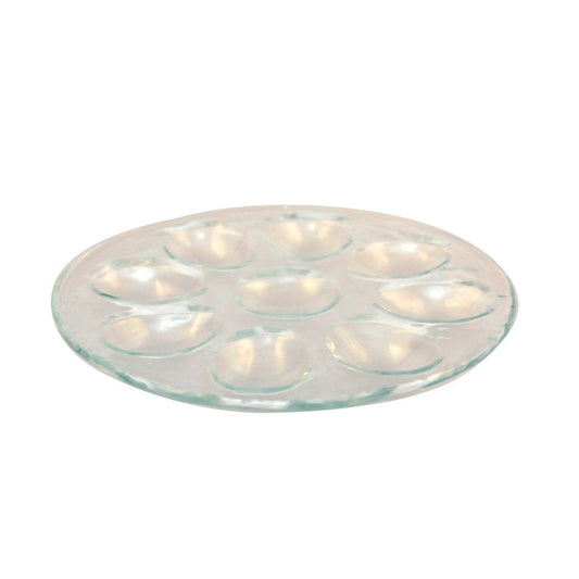 Glass eggs plate 22.5x22.5x2cm serving platter