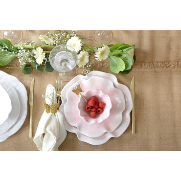 Mélamine rose flat plate 28x28x2.5cm