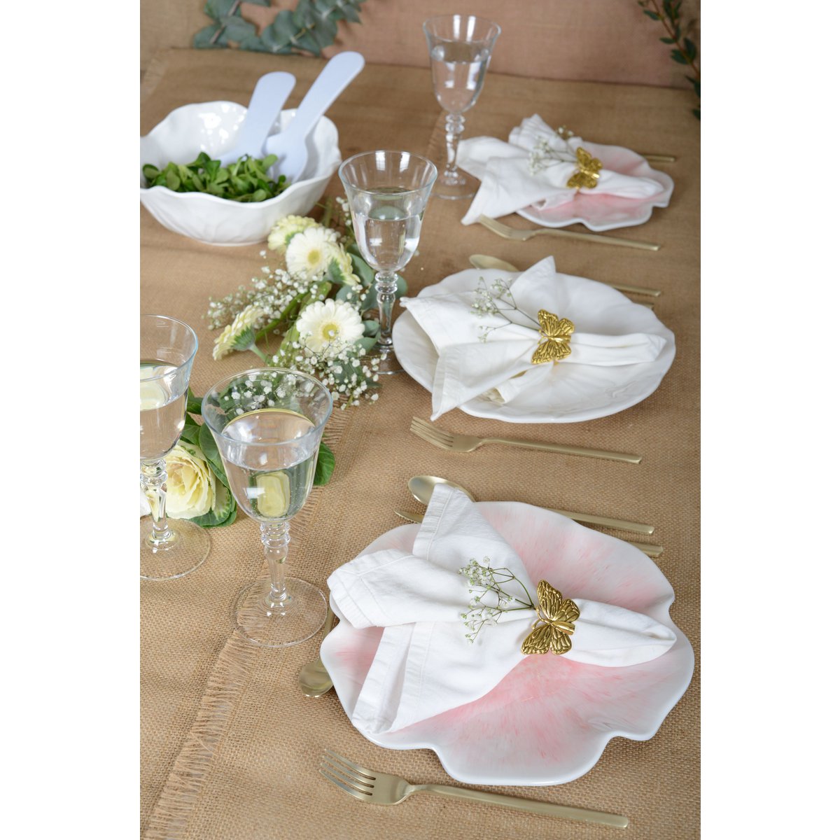 Mélamine rose flat plate 28x28x2.5cm