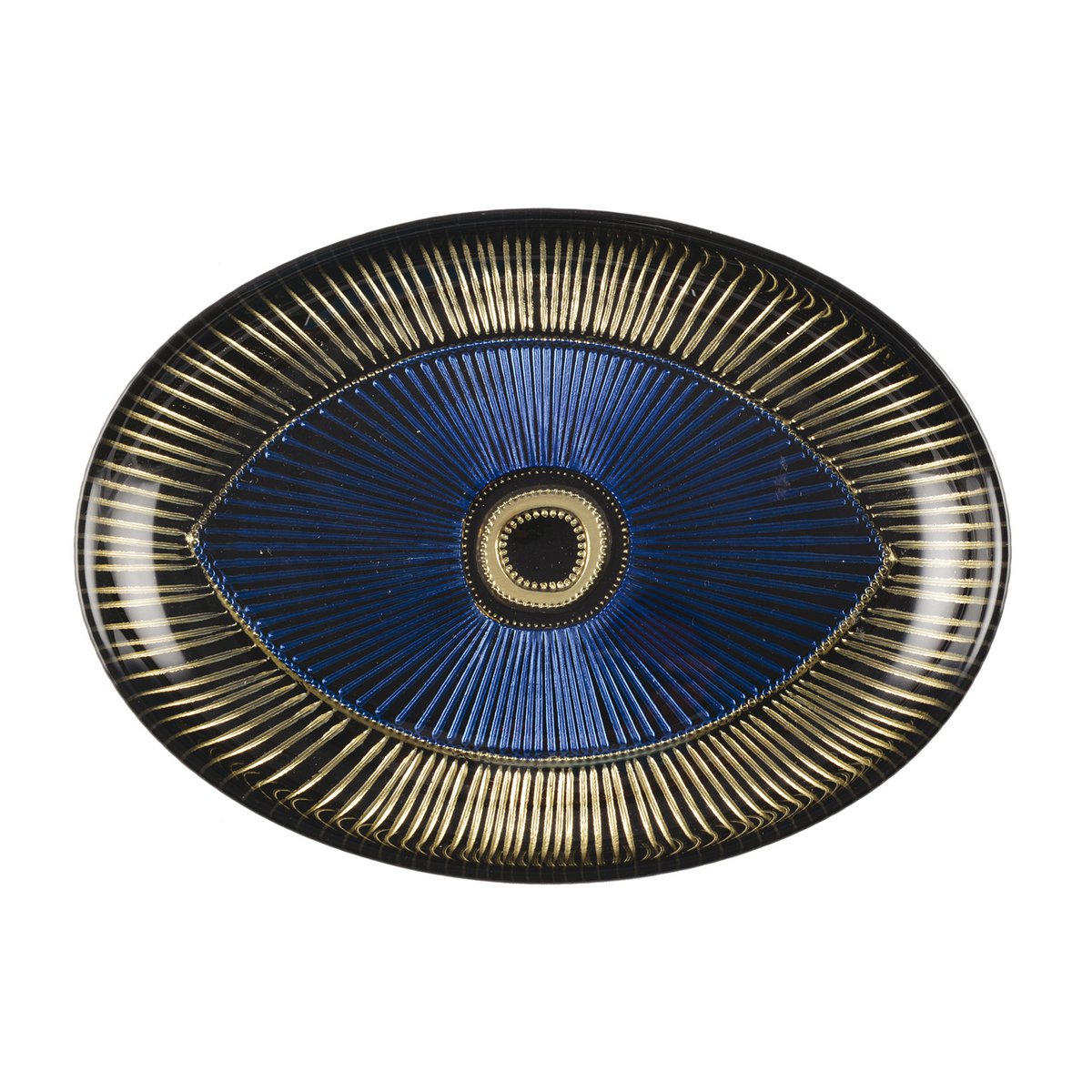 Oval eye plate 22x15.5cm dark
