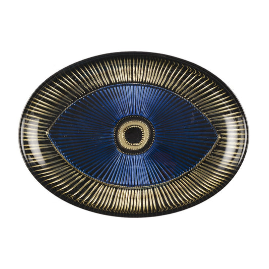 Oval eye plate 22x15.5cm dark